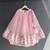 blue pink printed cotton silk lehenga set