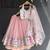 blue pink printed cotton silk lehenga set