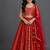 Deep red embroidered chanderi lehenga set