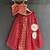 Deep red embroidered chanderi lehenga set