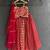 Deep red embroidered chanderi lehenga set