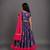 Navy blue printed cotton silk lehenga set