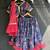 Navy blue printed cotton silk lehenga set