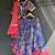 Navy blue printed cotton silk lehenga set