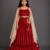 Crimson red embroidered cotton silk lehenga set