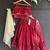 Crimson red embroidered cotton silk lehenga set