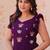purple color sequin multithreaded beaded embroidered silk blend gown