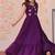 purple color sequin multithreaded beaded embroidered silk blend gown
