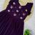 purple color sequin multithreaded beaded embroidered silk blend gown