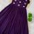 purple color sequin multithreaded beaded embroidered silk blend gown