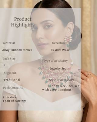 Noor Pearl Cascade Choker Set | Kundan Bridal & Festive Jewellery  5