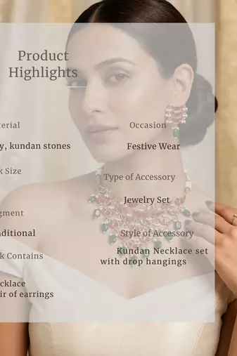 Noor Pearl Cascade Choker Set | Kundan Bridal & Festive Jewellery 