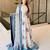 White&blue georgette readymade anarkali suit with embroidery & sequence work