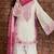 White&pink rayon readymade suit with embroidery & lace border work