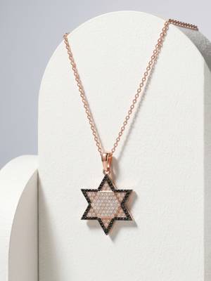 925 Sterling Silver Star of David CZ Hexagram Pendant Necklace  Set for Women 4