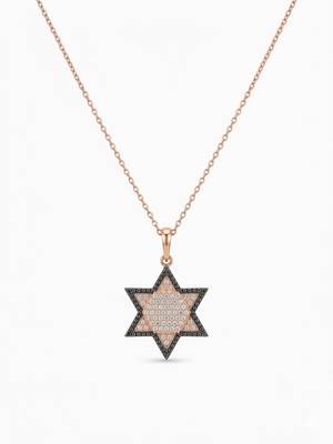 925 Sterling Silver Star of David CZ Hexagram Pendant Necklace  Set for Women 5