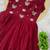 maroon color sequin multithreaded beaded embroidered silk blend gown