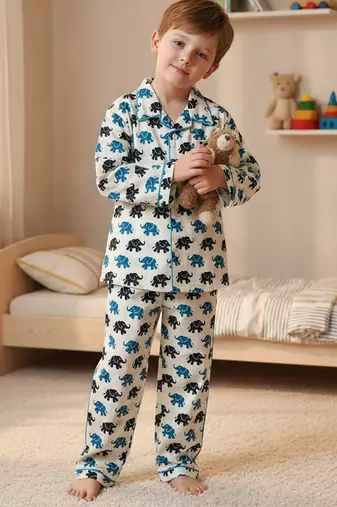 Blue elephant night suit