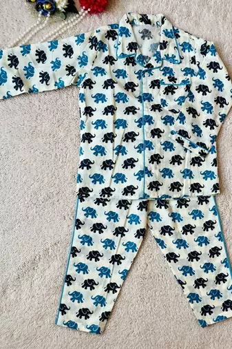 Blue elephant night suit