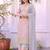 Grey&pink georgette readymade suit with embroidery & sequence work