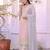 Grey&pink georgette readymade suit with embroidery & sequence work