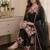 Black rayon readymade suit with embroidery & lace border work
