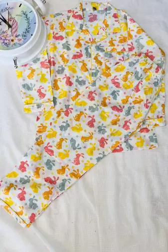 Yellow rabbit night suit