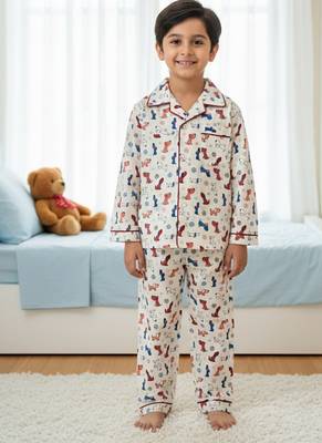 Blue dog bone night suit 1