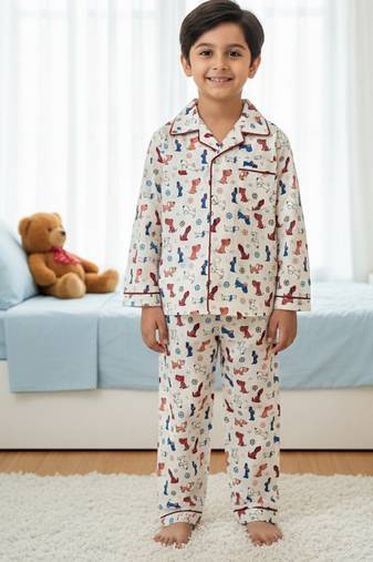 Blue dog bone night suit