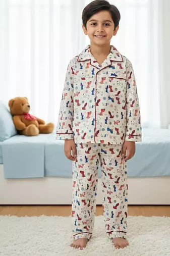 Blue dog bone night suit