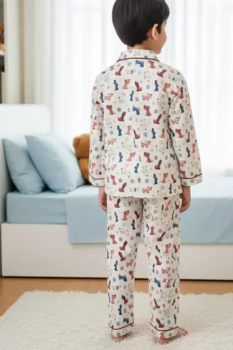 Blue dog bone night suit