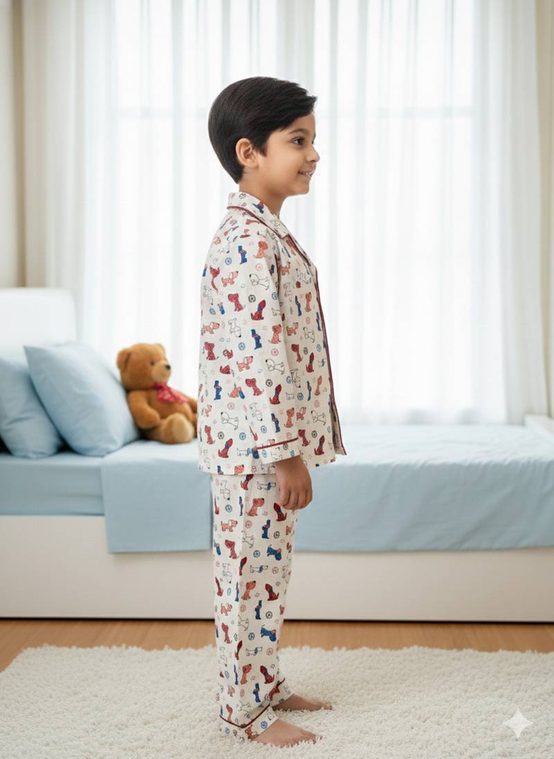 Blue dog bone night suit