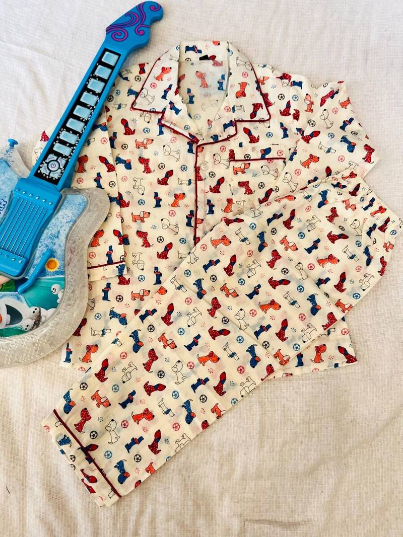 Blue dog bone night suit