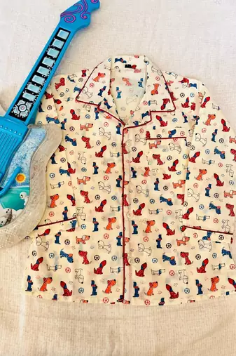Blue dog bone night suit
