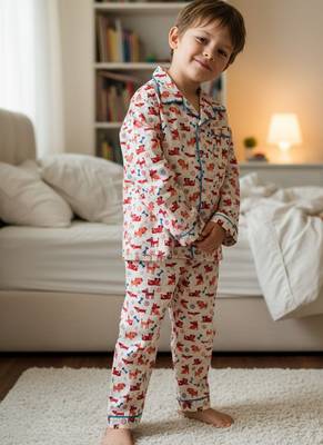 Red dog bone night suit 1
