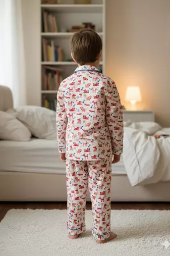 Red dog bone night suit