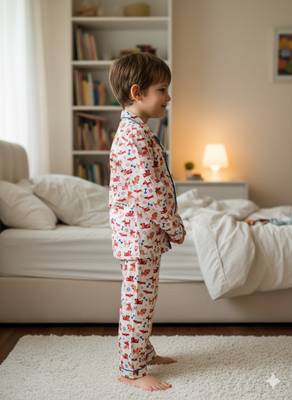 Red dog bone night suit 3
