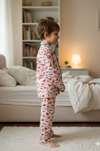Red dog bone night suit