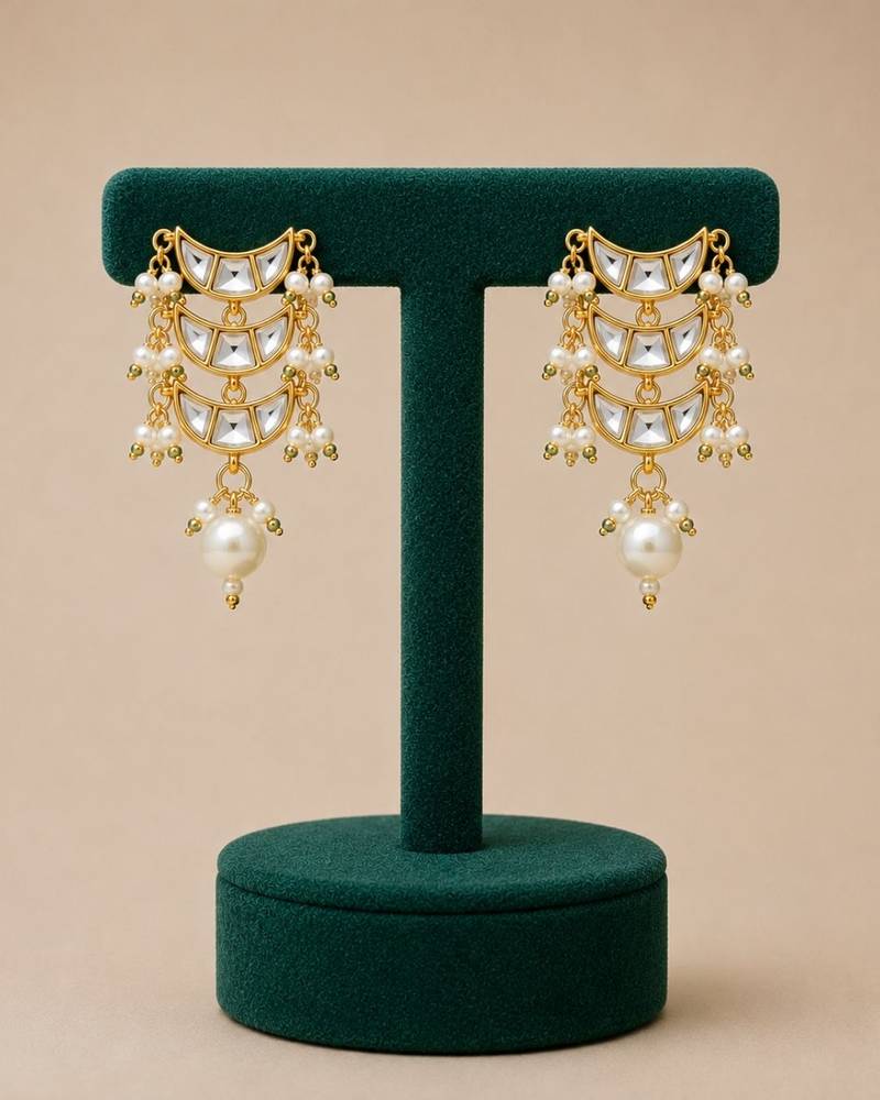 Noor Pearl Cascade Choker Set | Kundan white Bridal & Festive Jewellery