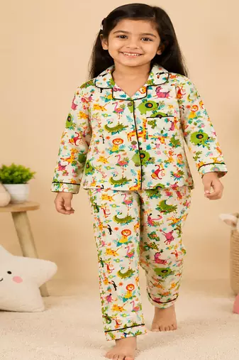 Multicolor animal night suit