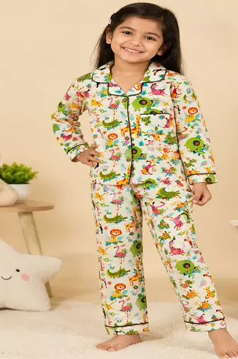 Multicolor animal night suit