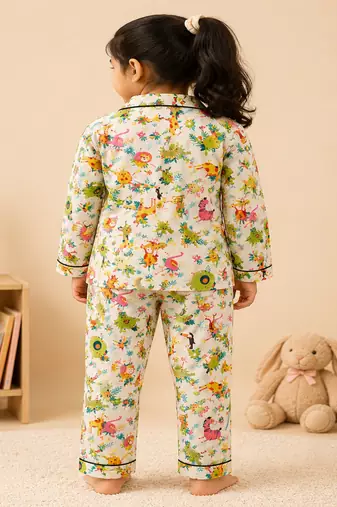 Multicolor animal night suit