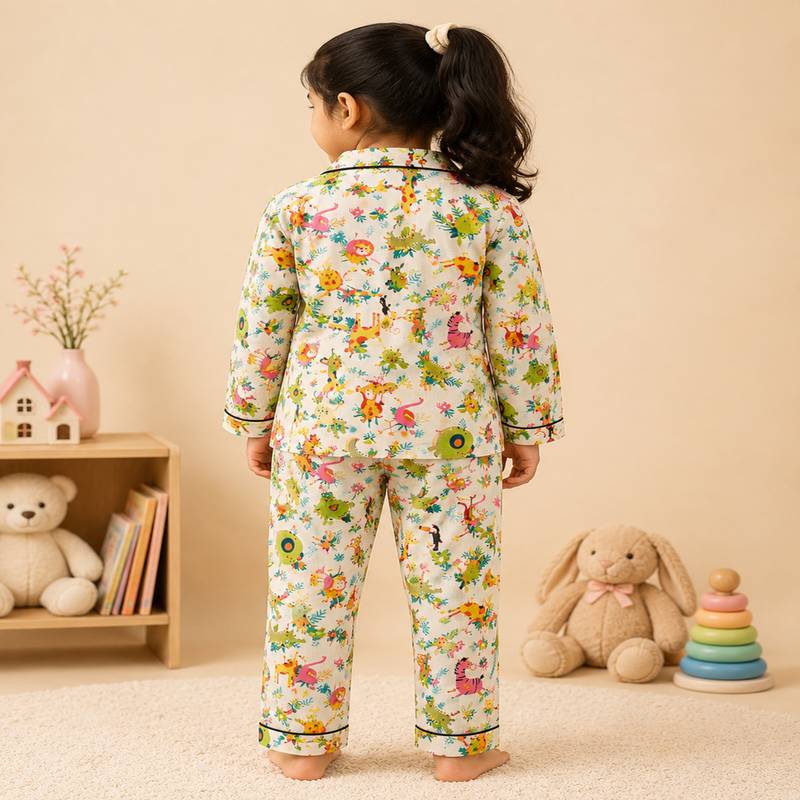 Multicolor animal night suit