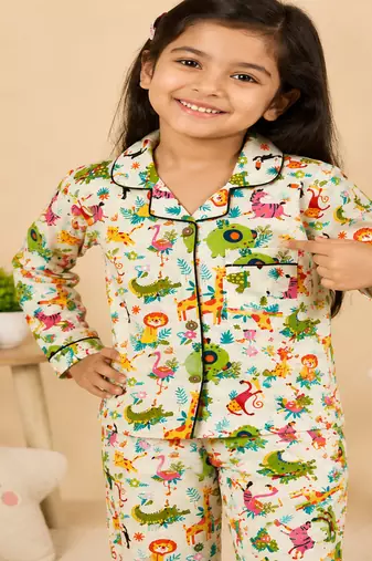 Multicolor animal night suit
