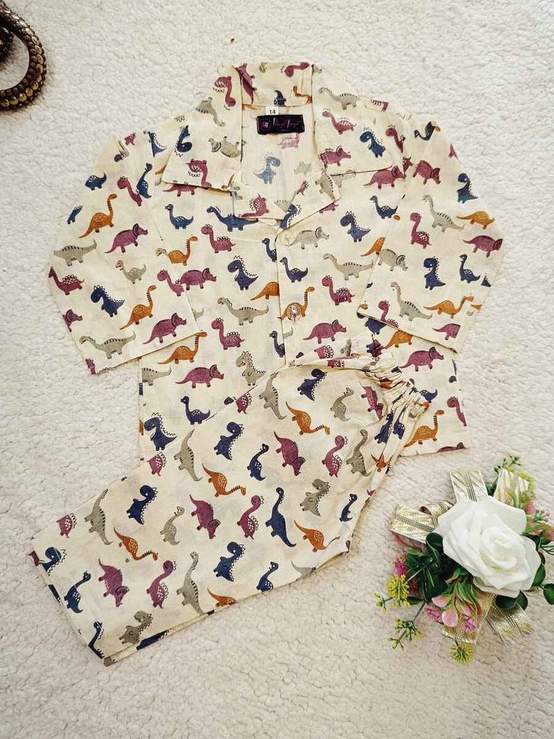 Dino print night suit