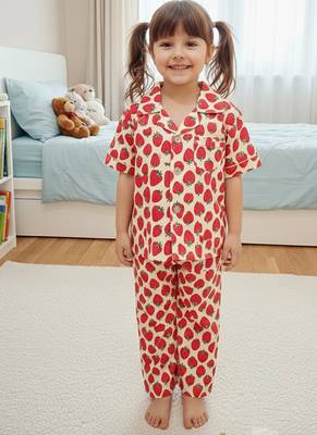 Strawberry red night suit 1