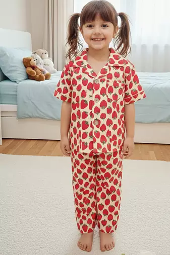Strawberry red night suit