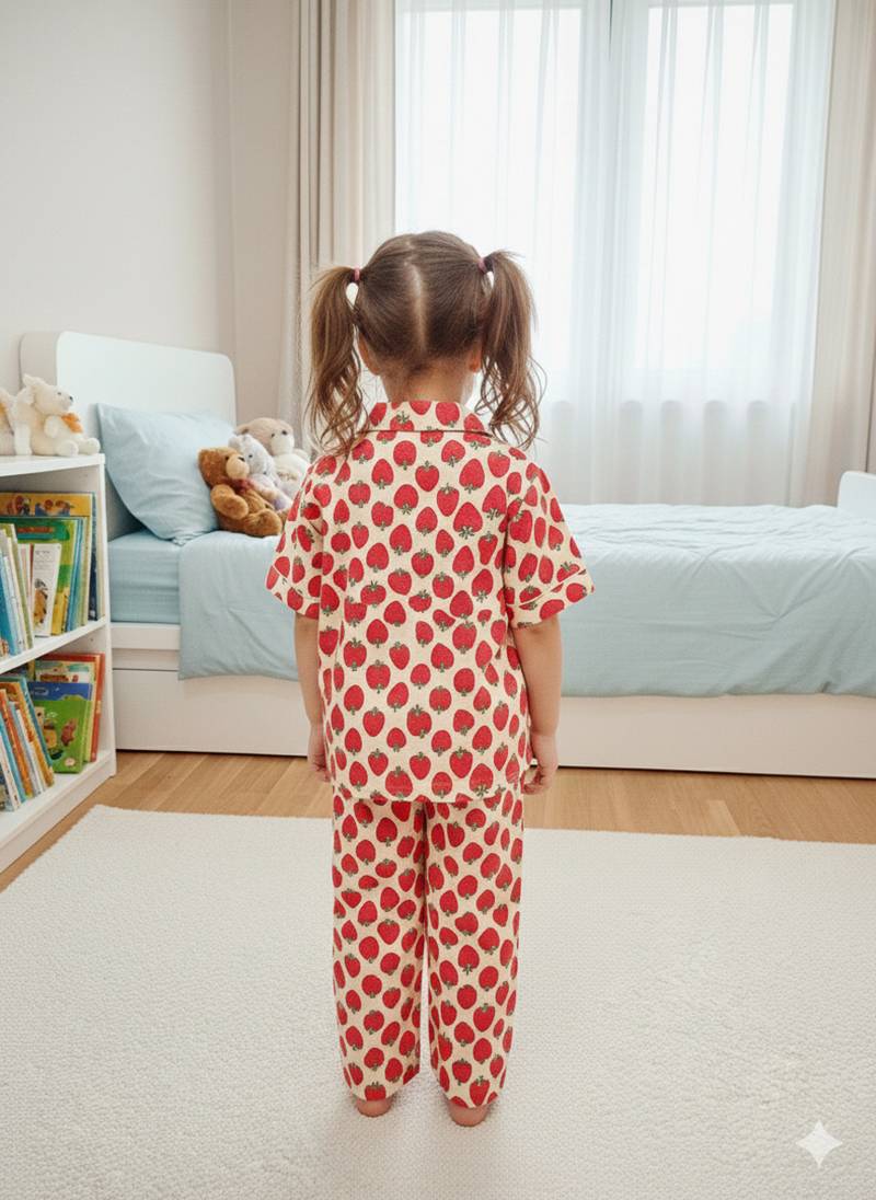 Strawberry red night suit