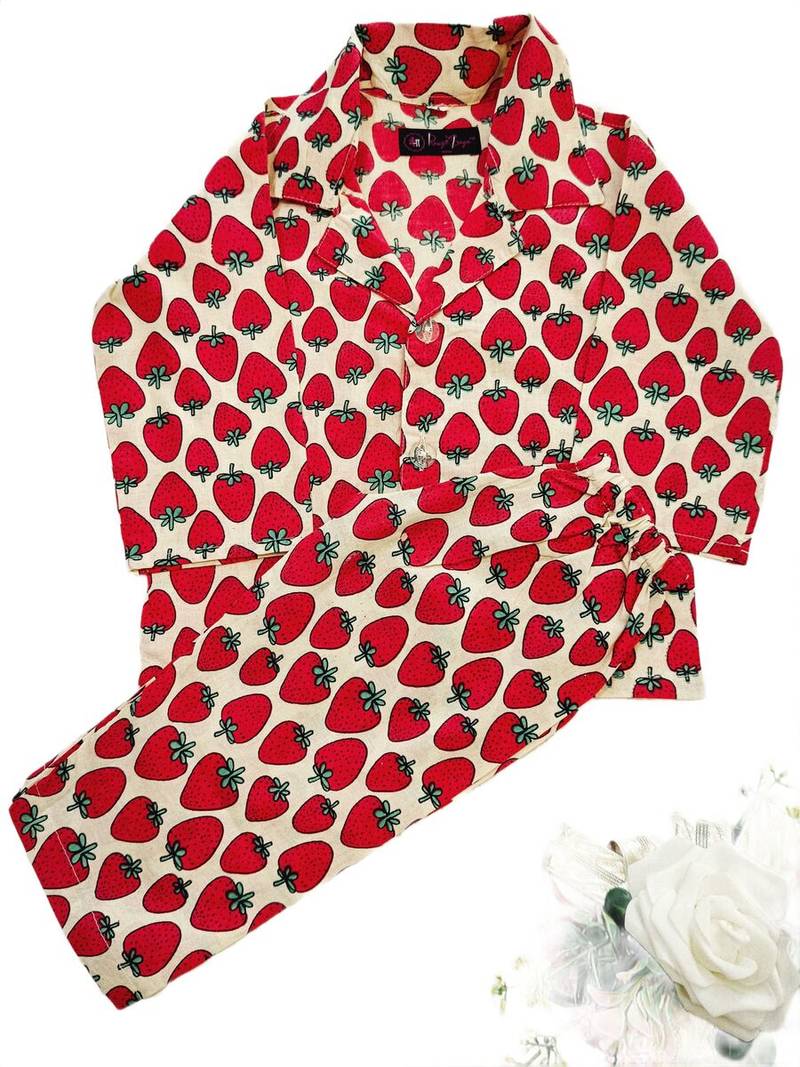 Strawberry red night suit