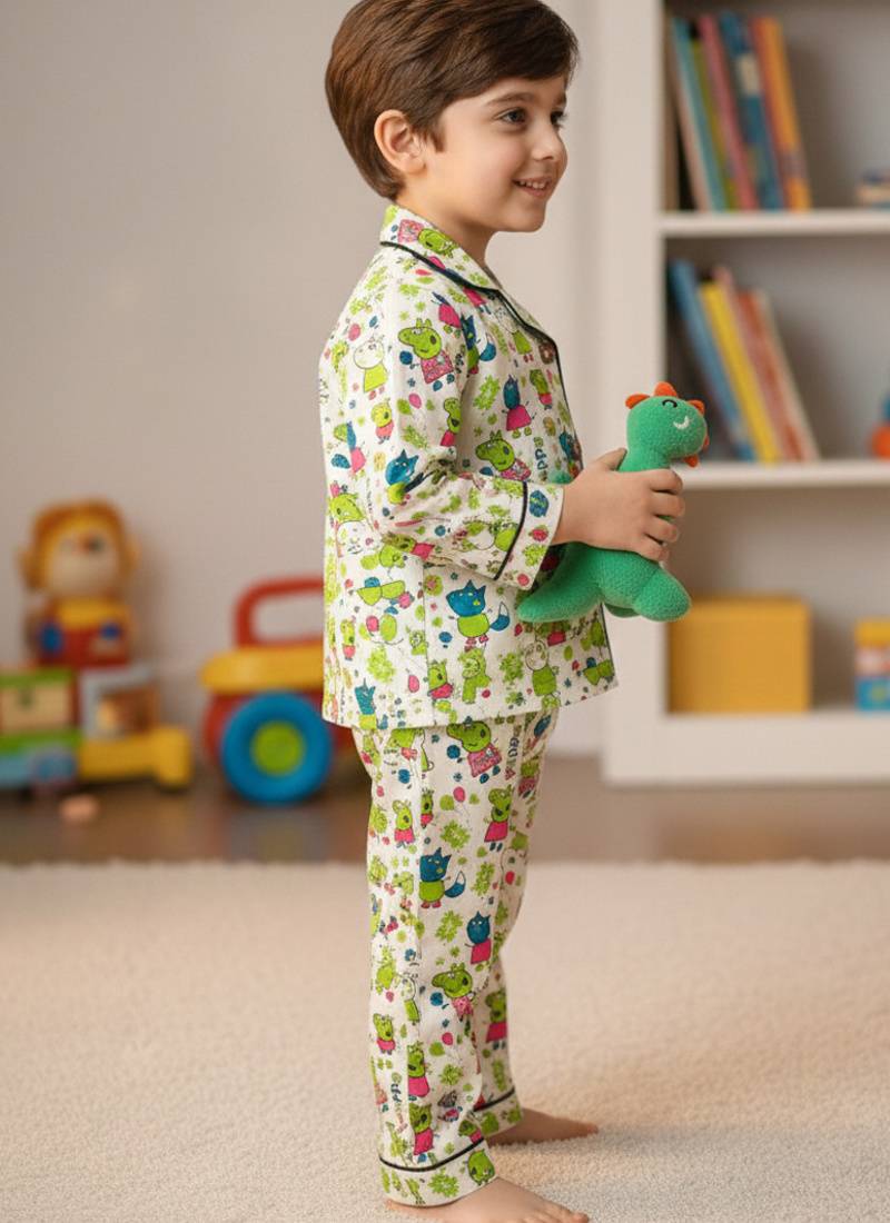 Green peppa pig night suit